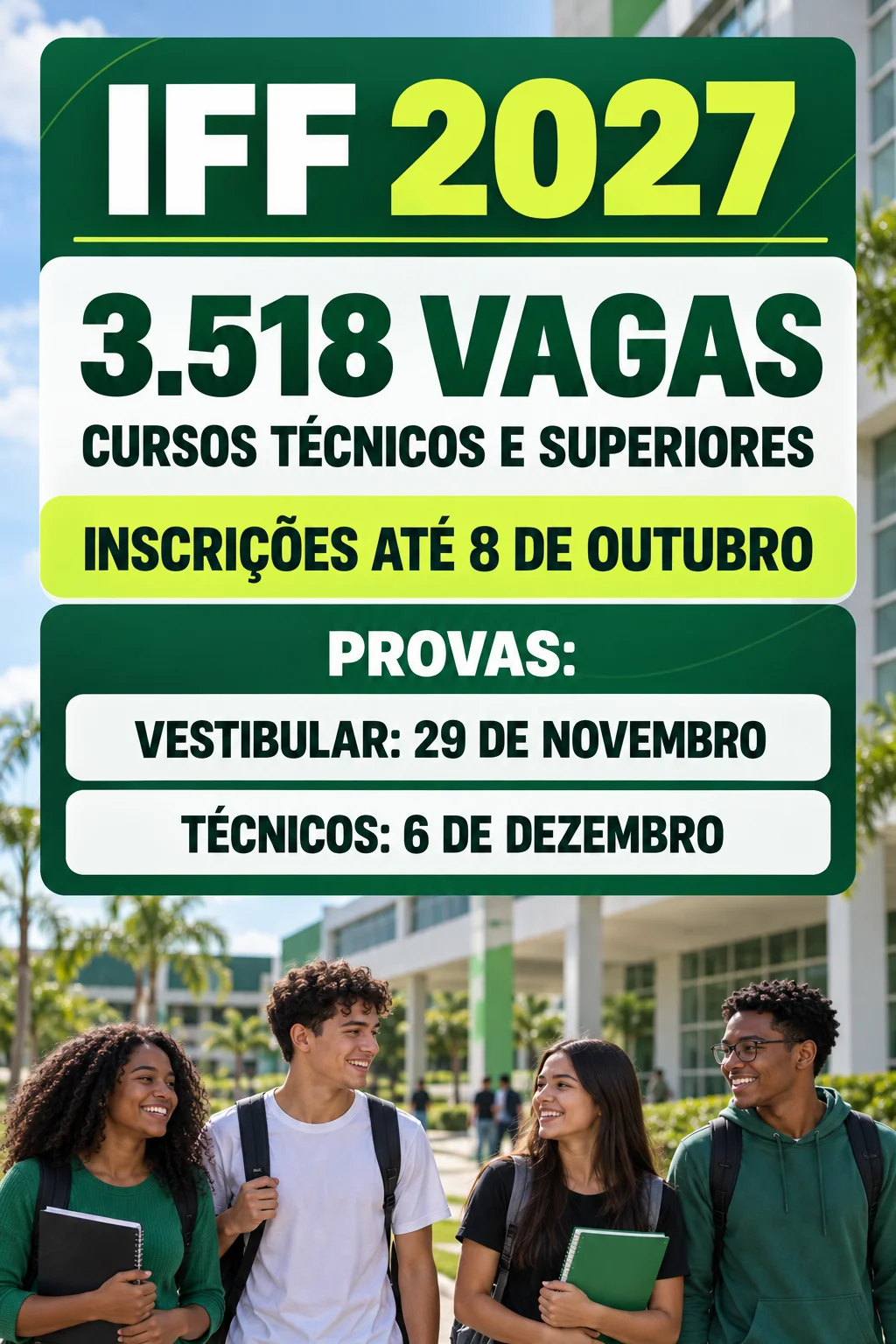 datas e provas vestibular iff 2027